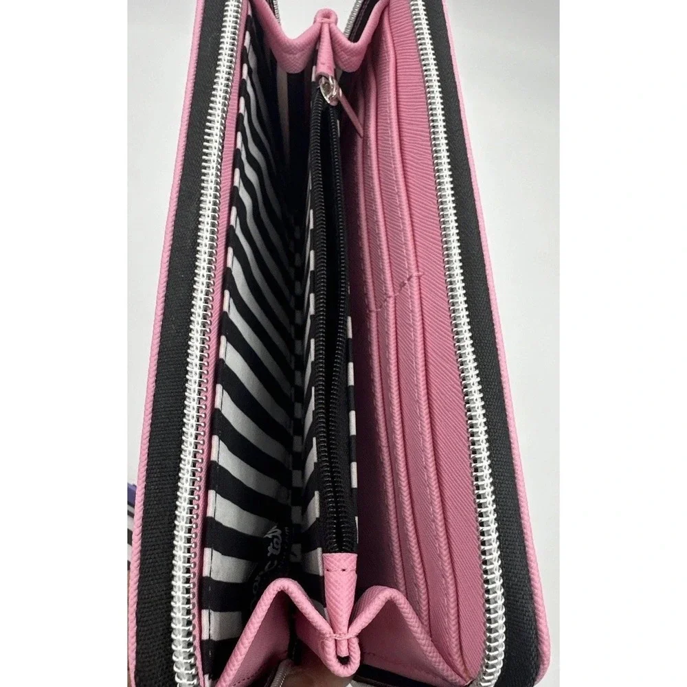 Marc Tetro Yorkie Dog Pink Zip Around Wallet With Gift Box NWT